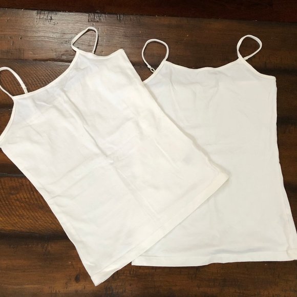 FREE w/purchase Set of 2 Cat & Jack Girls White Tank Top Camisoles Large L 10/12 - Picture 1 of 1